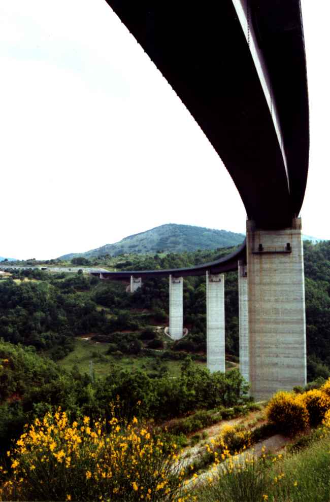 Viadotto Fragneto - S.S. n. 95 (PZ) - Impalcato in piastra ortotropa con luce tipica di 115 m e sviluppo 864 m - il montaggio